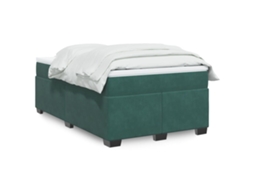 Cama Boxspring Com Colchão 120x190 Cm Veludo Verde-escuro