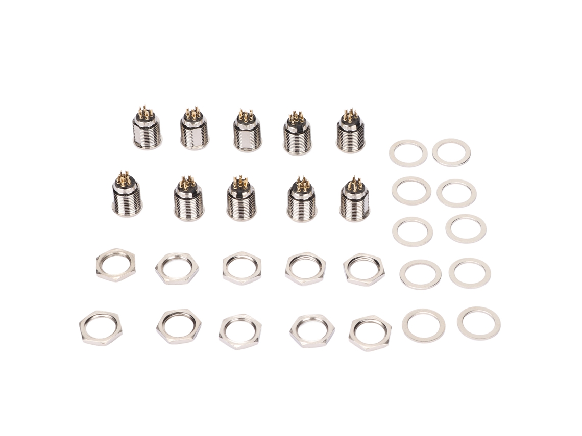 Aetheria 10 Conjuntos Base Conector Xlr Macho 6 Pinos Metal para Painel Chassis Microfone Som