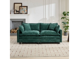 Sofá Cloud Loveseat 2 Lugares, Seccional Moderno, Almofada De Dupla Camada Confortável, Tecido Chenille Respirável, Verde