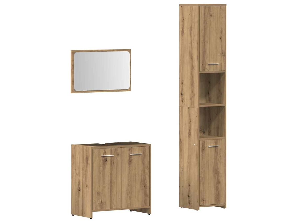 Bathroom Furniture Set, Bathroom Furniture Sets Vidaxl Marrom Madeira Processada (n/a)