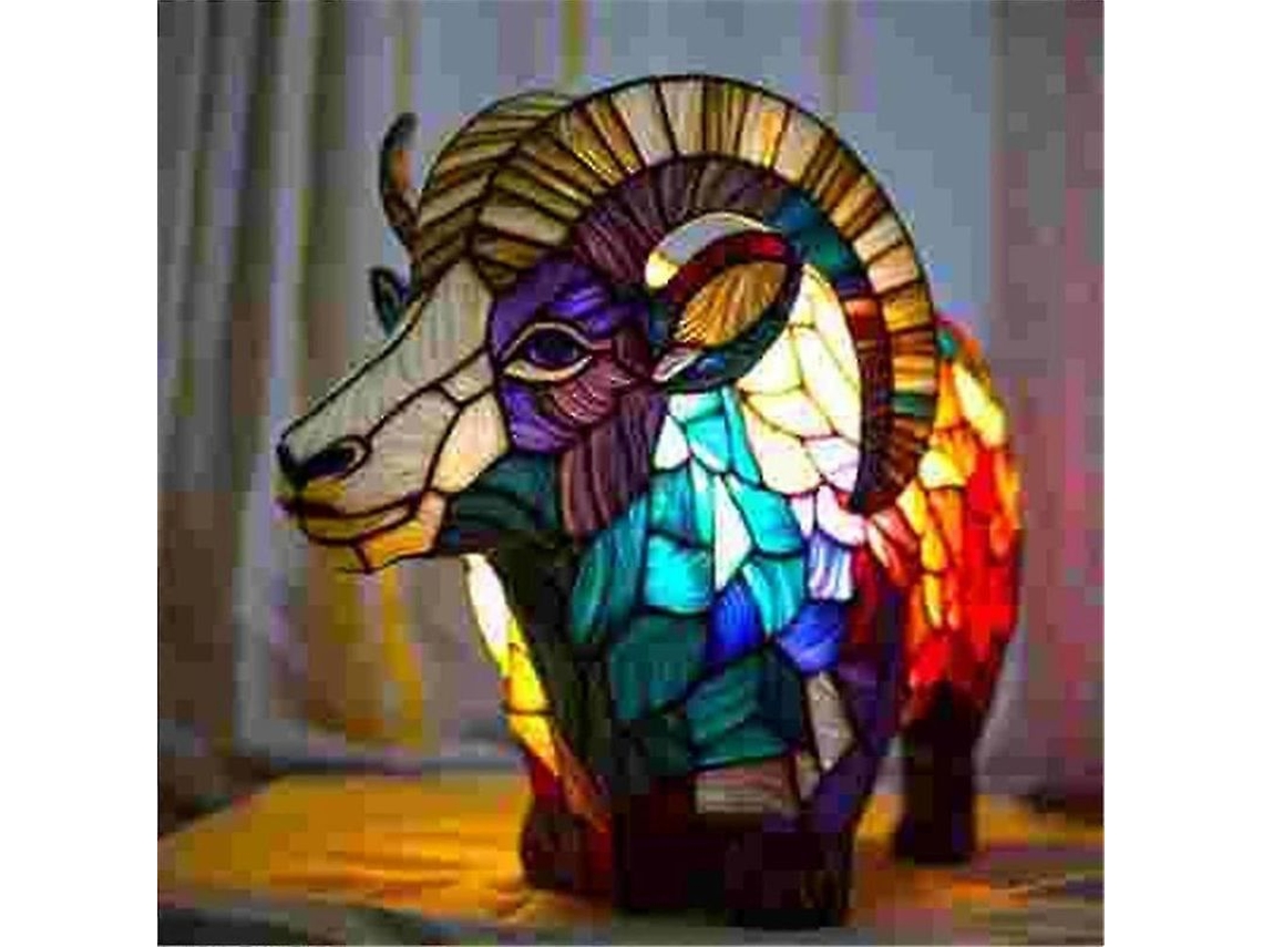 Lâmpada De Mesa Artesanal Em Resina Com Iluminação Quente - Decoração Moderna Para Quartos Infantis E Presente Ideal Ovelha