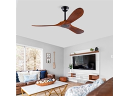 Ventilador Teto 52 Pol 3 Pás em Madeira Nogueira BRAVENTO