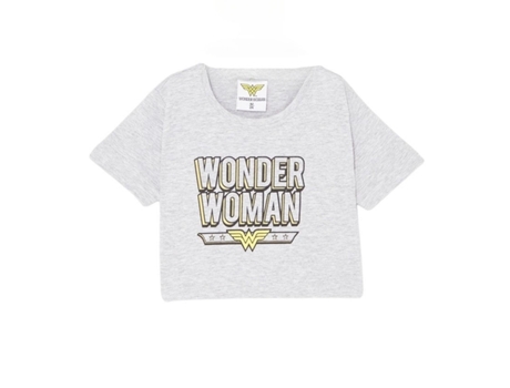 T-Shirt de Criança MULHER-MARAVILHA Algodão Cinzento (XS)
