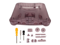 Capa Translúcida Rosa Roxa Para Console Nintendo 64