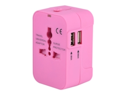 Adaptador de Viagem Vermelho EOOCOO (multifuncional com Usb Duplo)