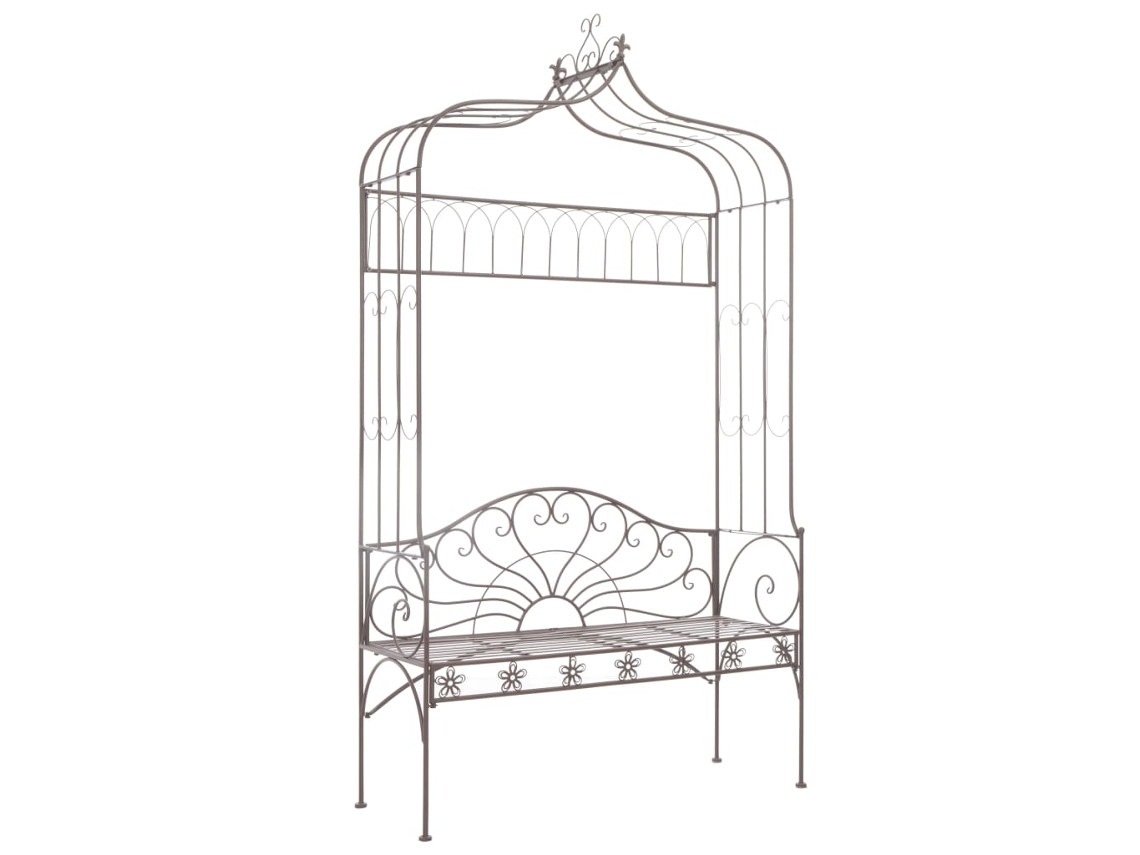 Garden Bench, Garden Benches Vidaxl Marrom Metal (122 Cm)
