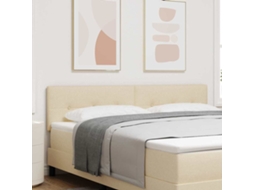 Vidaxl Cabeceira Led Com Fitas Led Com Cabeceira Creme 180 Cm Tecido