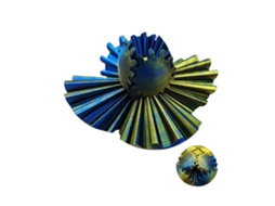 Mali bola de Engrenagens 3d Impressa Rotativa Tensão Regulável Portátil para Alívio de Estresse Ouro Azul 7cm