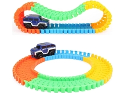 Unidades Trilha Maluca Pista Com Carrinho Mcqueen Led Montagem Fácil Brinquedo Educativo Gokoco