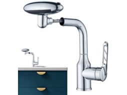 Torneira De Lavatório Com Design Futurista Em Formato De Cascata E Ralo À Prova De Vazamentos.