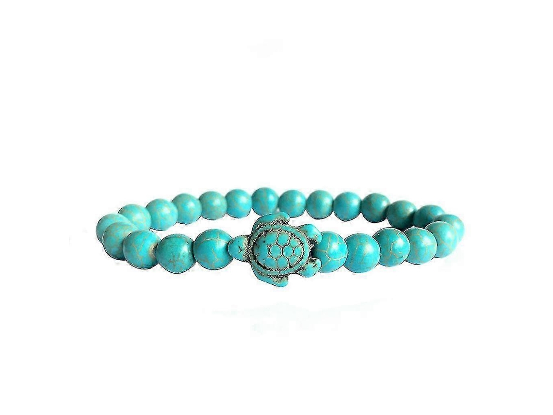 Pulseira De Tartaruga Marinha Com Contas De Pedra Natural Turquesa, Pulseira Clássica Para Mulheres E Homens, Joias Para Presente. Nostalgia88