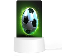 Luminária Noturna De Led Em Acrílico Com Base Plástica Encaixável, Estampa De Bola Futebol, Que Proporciona Iluminação