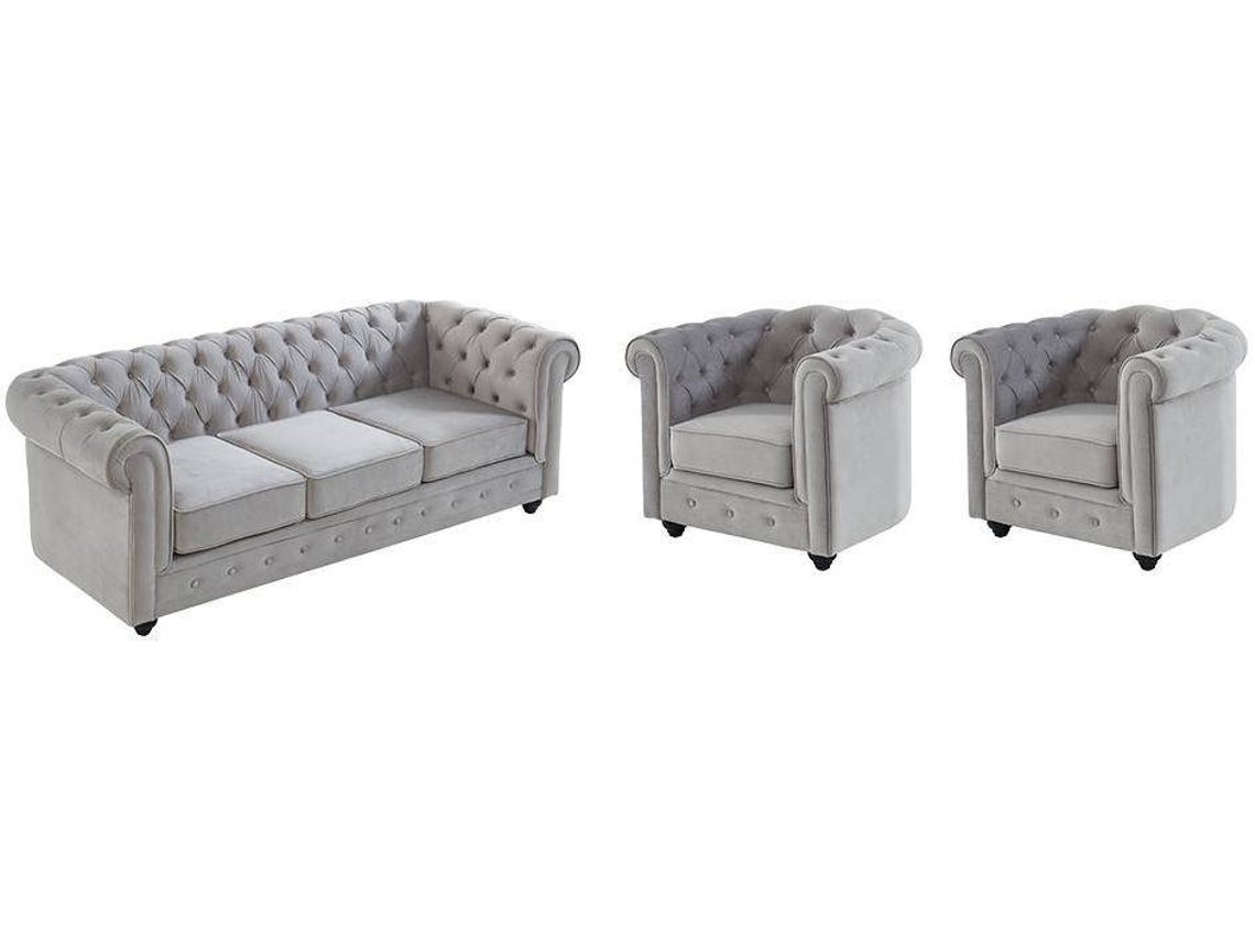 Conjunto Sofá E Poltrona Chesterfield