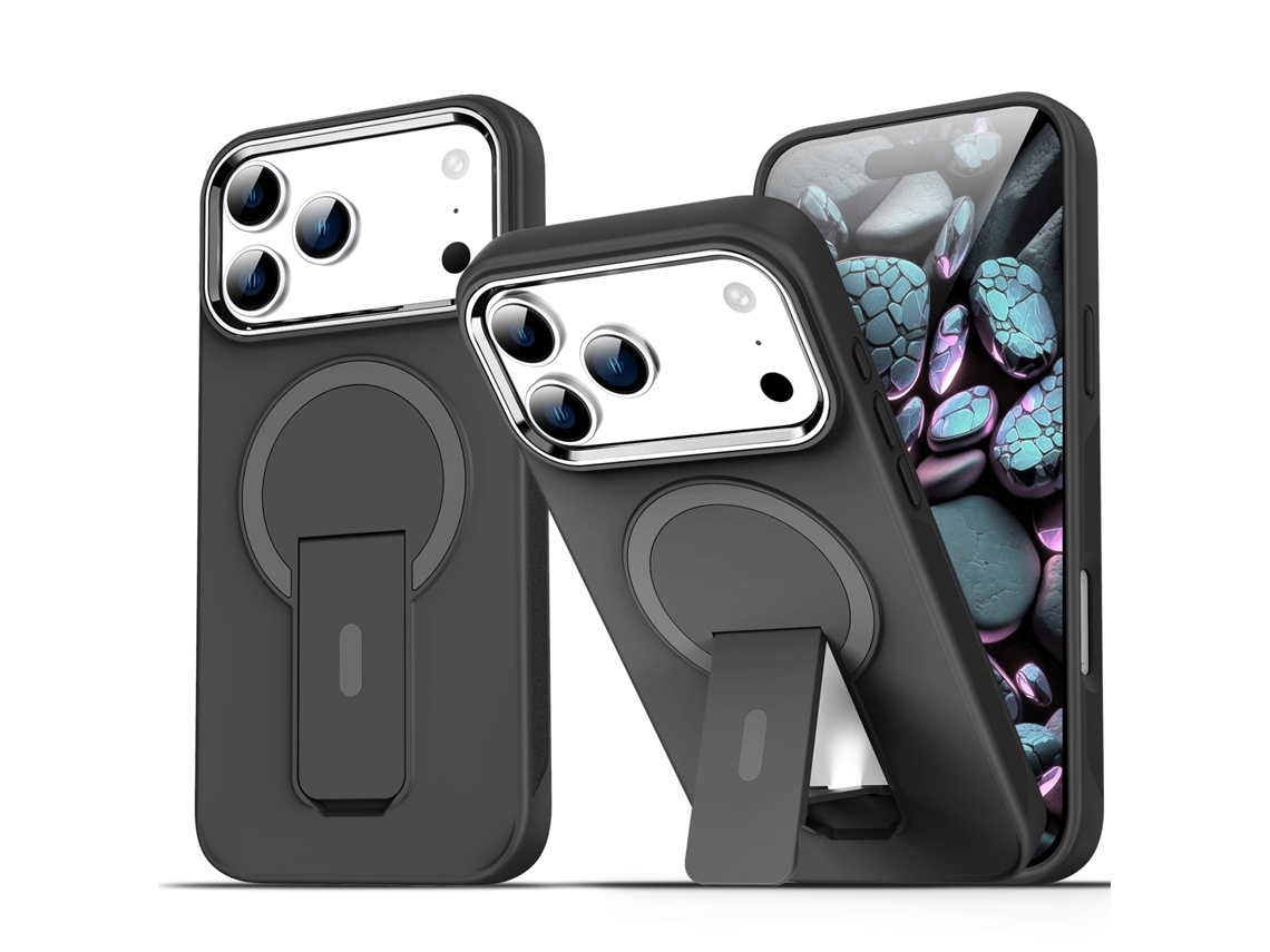 Capa Magnética Hibbent Para Iphone 18 Pro Com Suporte (preto)