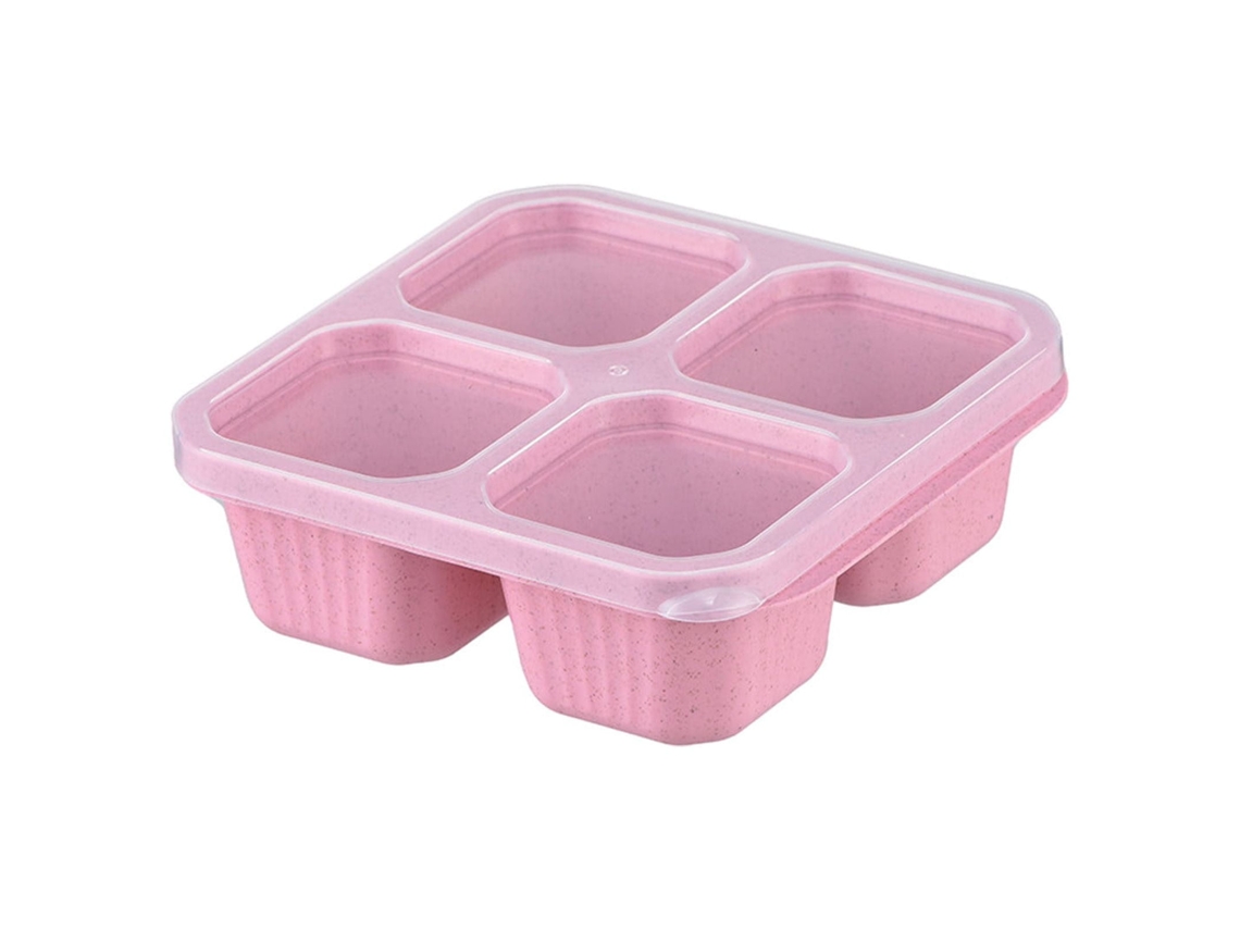 Conjunto De Recipientes Para Lanches Com 4 Divisórias - Marmitas Reutilizáveis Para Escola, Trabalho E Viagem