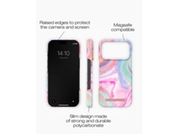 Capa Impressa Magsafe Para Iphone 17 Pro Com Estampa De Mármore Pastel Multicolorida