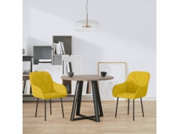 Vidaxl Cadeiras De Jantar 2 Pcs Veludo Amarelo