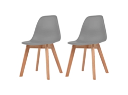 Vidaxl Cadeiras De Jantar 2 Pcs Plástico Cinzento