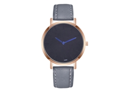 Relógio masculino Zhoulianfa cinza de quartzo para uso casual de negócios com pulseira de couro PU.