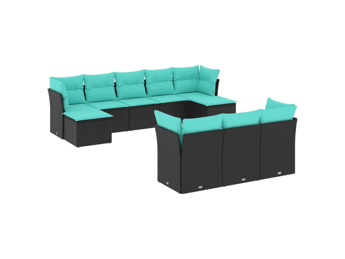 Conjunto de Sofá Jardim 3 Peças Almofadas Rattan Sintético MAISON EXCLUSIVE
