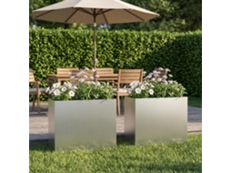 Vidaxl Vaso De Jardim 2 Unid. Prateado 50 X 20 X 40 Cm Aço Galvanizado