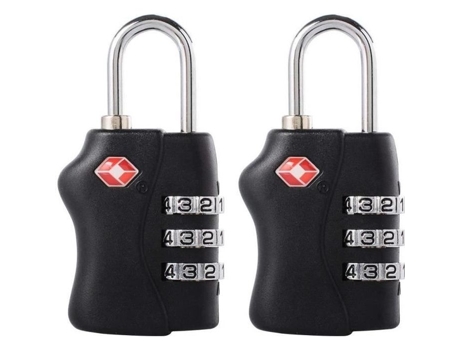 Fechaduras de Bagagem XCSOURCE Tsa Cadeado de Segurança de 3 Dígitos Cadeado Combinado para Mala de Bagagem Preto 2 Pacote