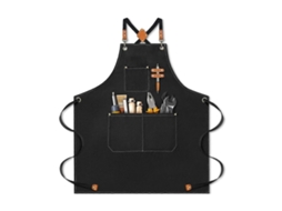 Avental Chef Masculino Algodão Resistente Cintos Ajustáveis Bolsos