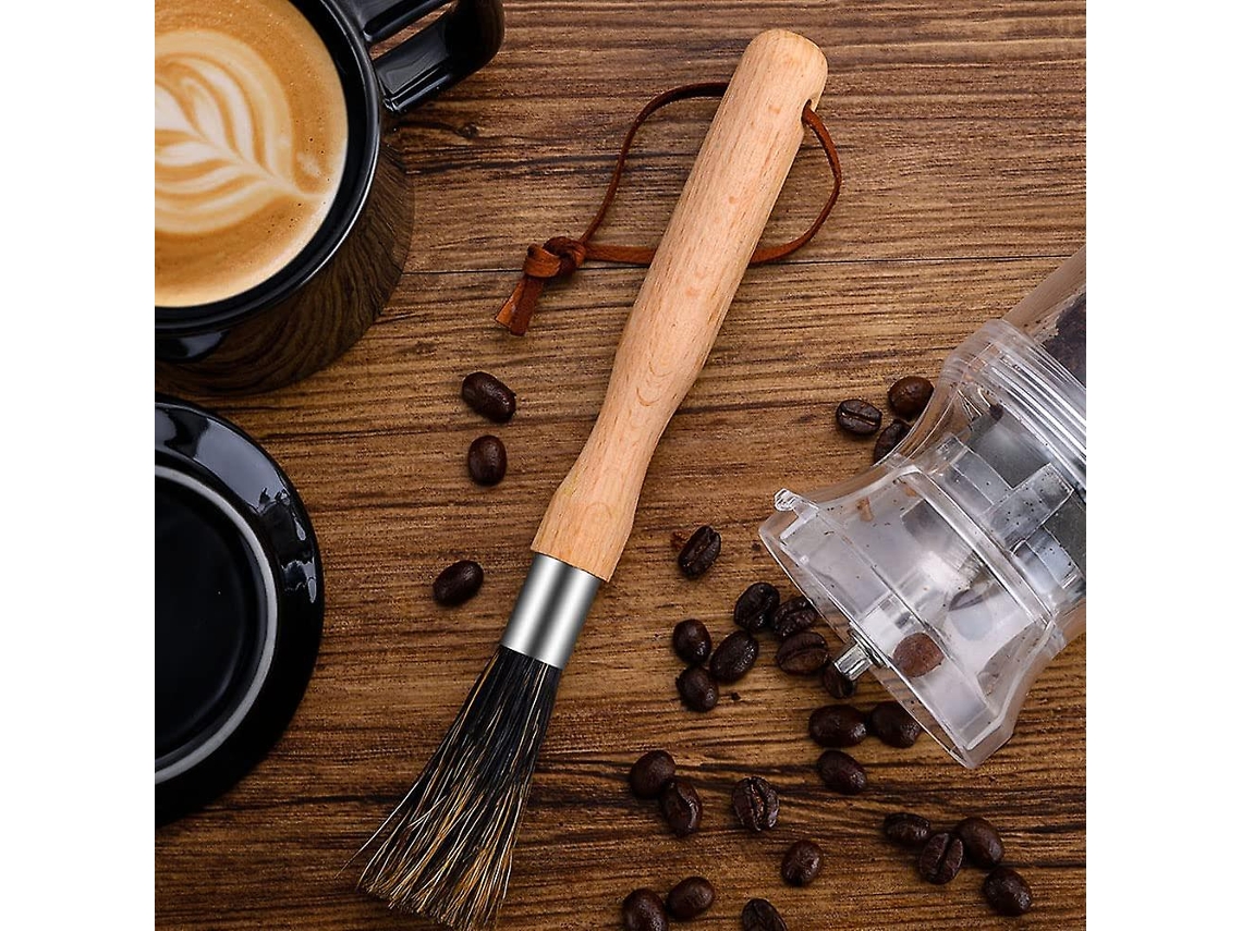 Acessório Para Moedor De Café Madeira, Cabo De Madeira, Portátil, Marrom, Para Dosagem, Limpeza Ou Manutenção No Preparo De Café Espresso