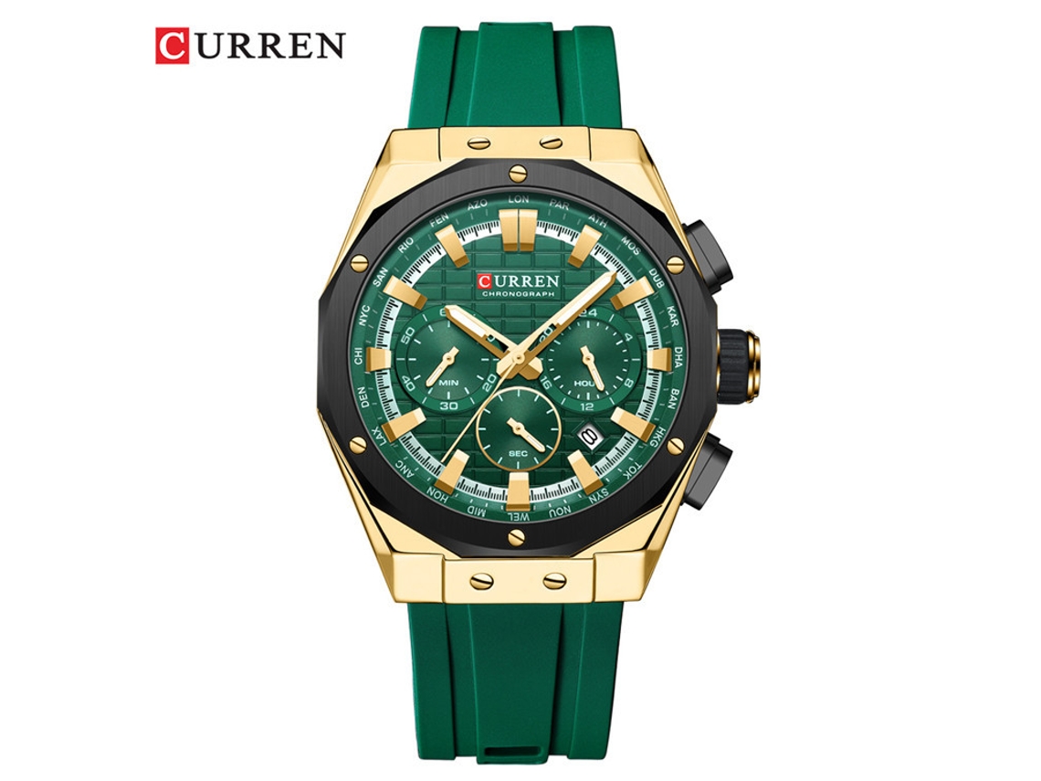 Relógio Masculino MDUG esportivo com cronógrafo, pulseira de borracha, grande mostradore