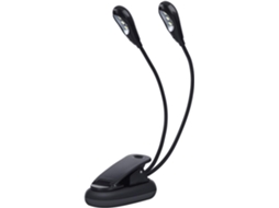 Luminária De Leitura Com Duas Cabeças E 6 Leds Ajustáveis, Luz Led Musical Portátil Para Livros, Estudo, Cama, Viagens E