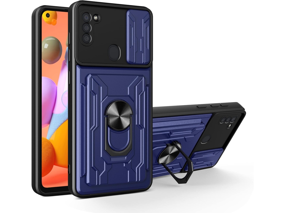 Lente para Telefone Proteção Deslizante Anel para Samsung Galaxy A11 HONGWE. Textura Macia Rígida com Anel de Suporte