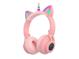 Auscultadores Bluetooth YDCY Stn-27 Na Orelha Rosa
