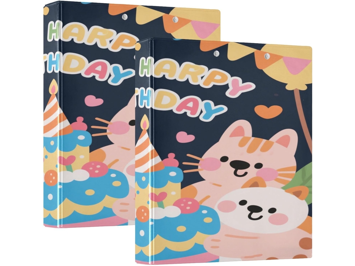 Pasta Caderno com selo de 1, 5 embalagens comemorativas de aniversário, com sacos internos, pacote com 1 ou 2 massas.