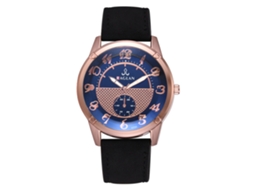 Relógio de Pulseira Unisex Clássico Digital Quartzo com Pulseira de Couro Pu (preta e Azul)