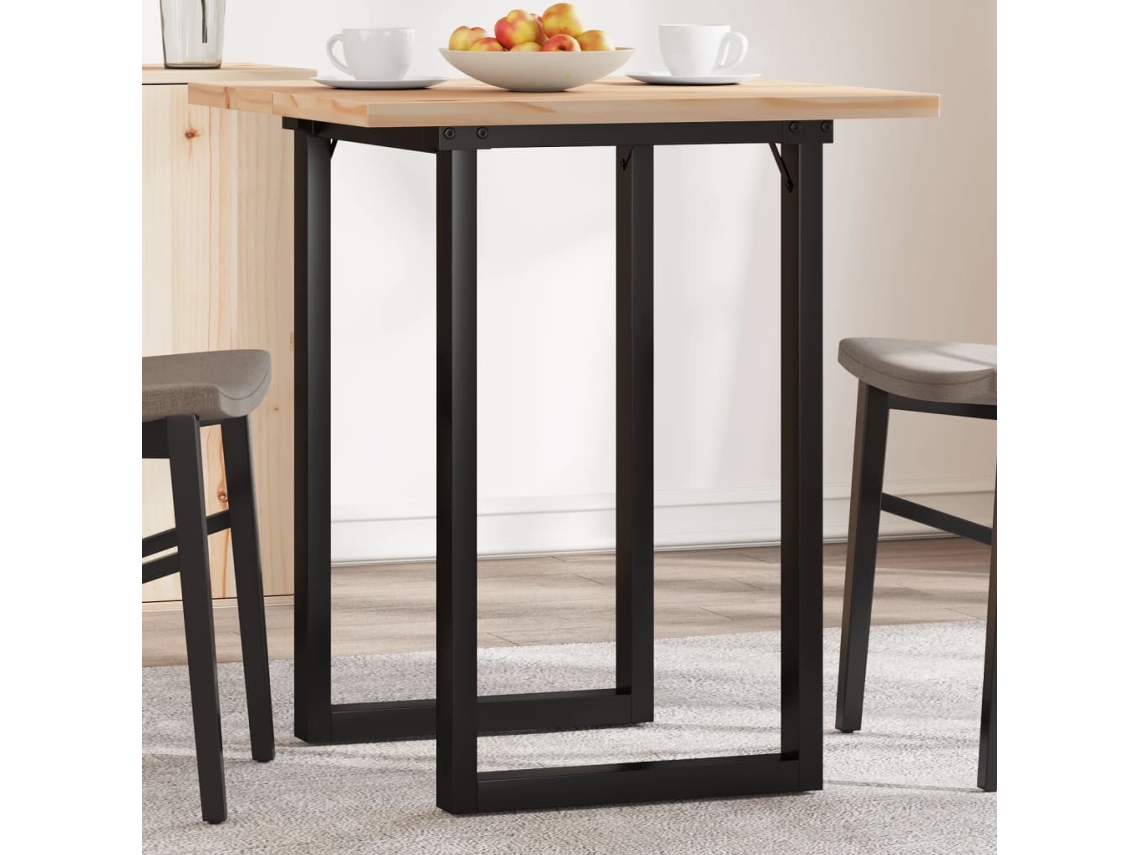 Vidaxl Mesa De Jantar Estrutura Em O 70x70x75,5 Cm Pinho/aço