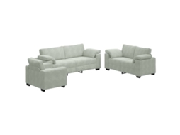 Conjunto de Sofá de 3 Pçs com Almofadas Veludo Cinza Claro MAISON EXCLUSIVE