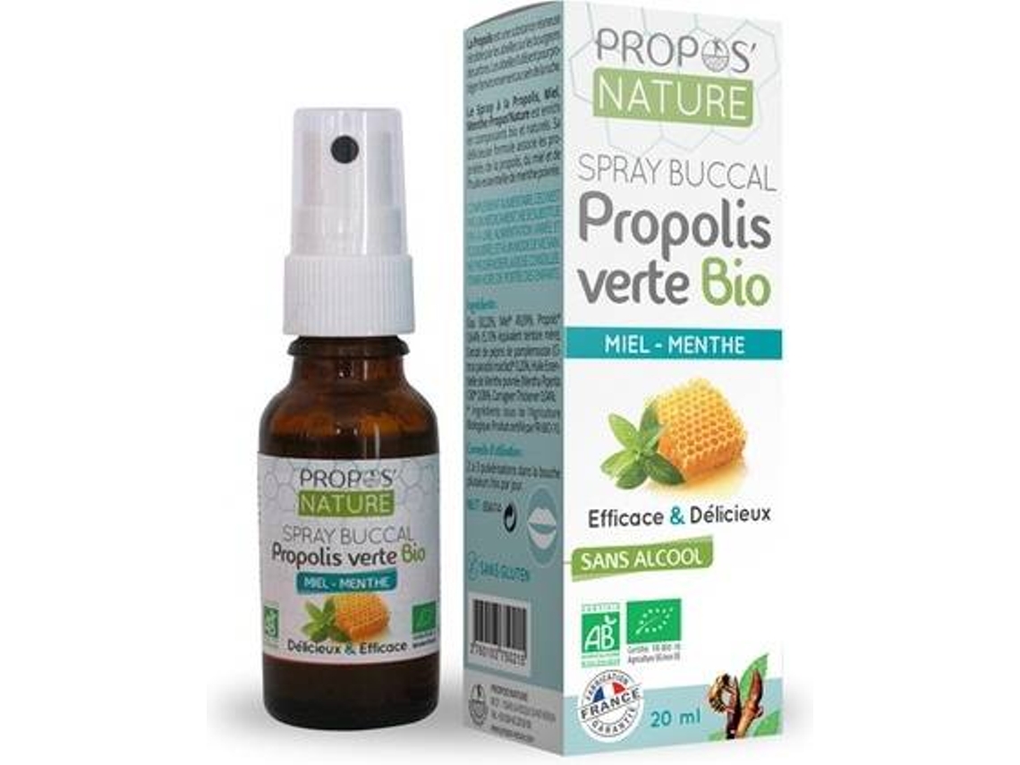 Óleo Essencial PROPOS NATURE Spray Bucal Sem Álcool Própolis / Mel / Hortelã Bio (20 ml)