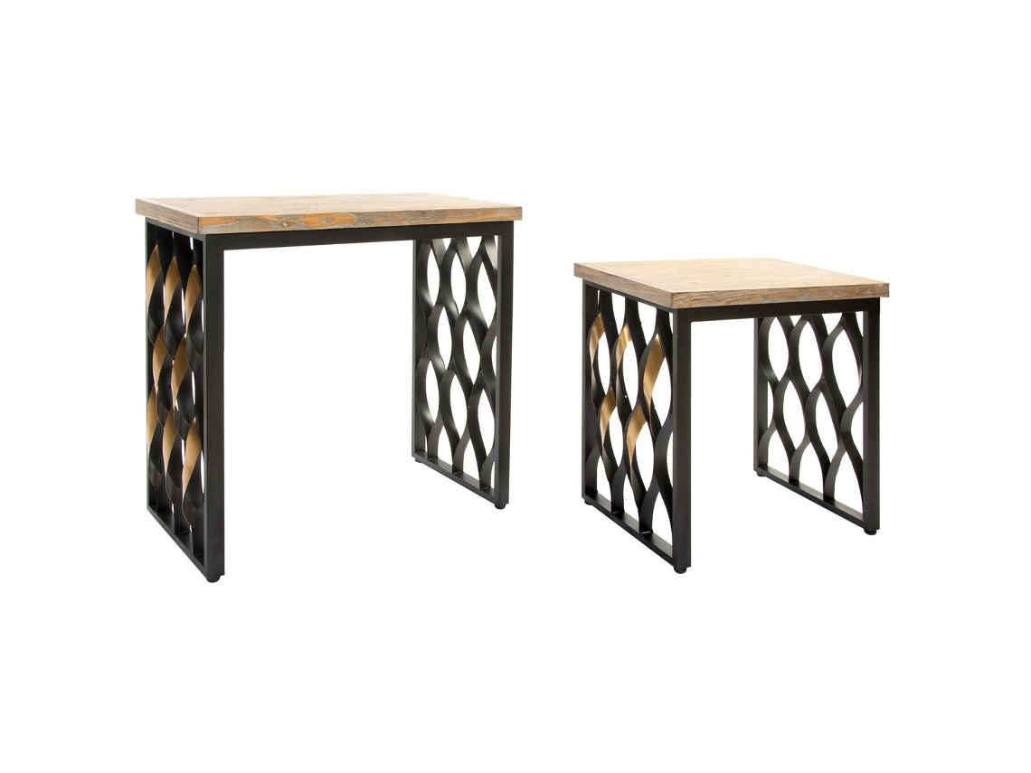 Conjunto de 2 Mesas HOME ESPRIT Madeira Metal 64 X 34 X 65 Cm