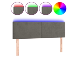 Cabeceira de Cama com Luzes Led Veludo Cinza Escuro MAISON EXCLUSIVE (144x5x78 cm)