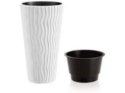 Vaso PROSPERPLAST Sandy Slim (Branco - 39 x 39 x 70.8 cm)