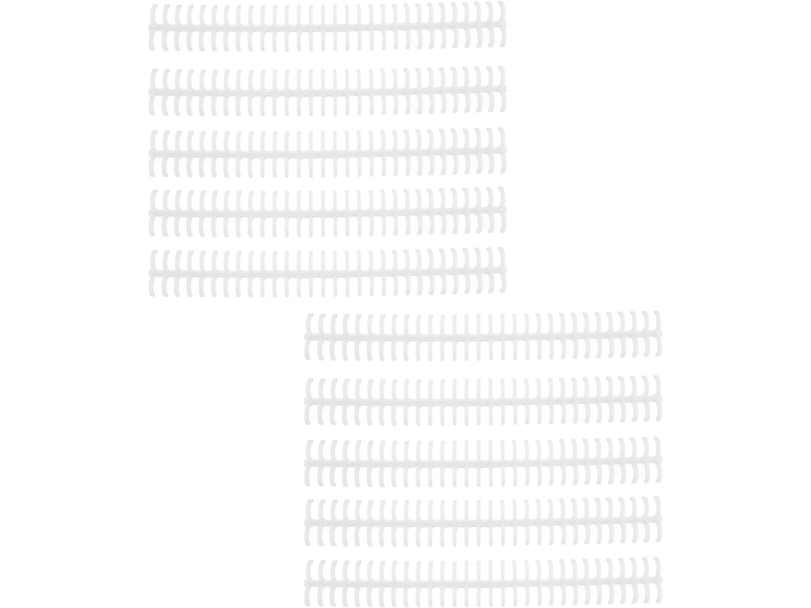 Conjunto de 10 espirais com 30 fios cada, em plástico, para folhas individuais. Acessórios de papelaria duráveis.