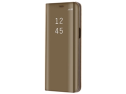 Capa de Telefone Samsung S8 com Espelho Eletroplatado dourado e Smart Flip