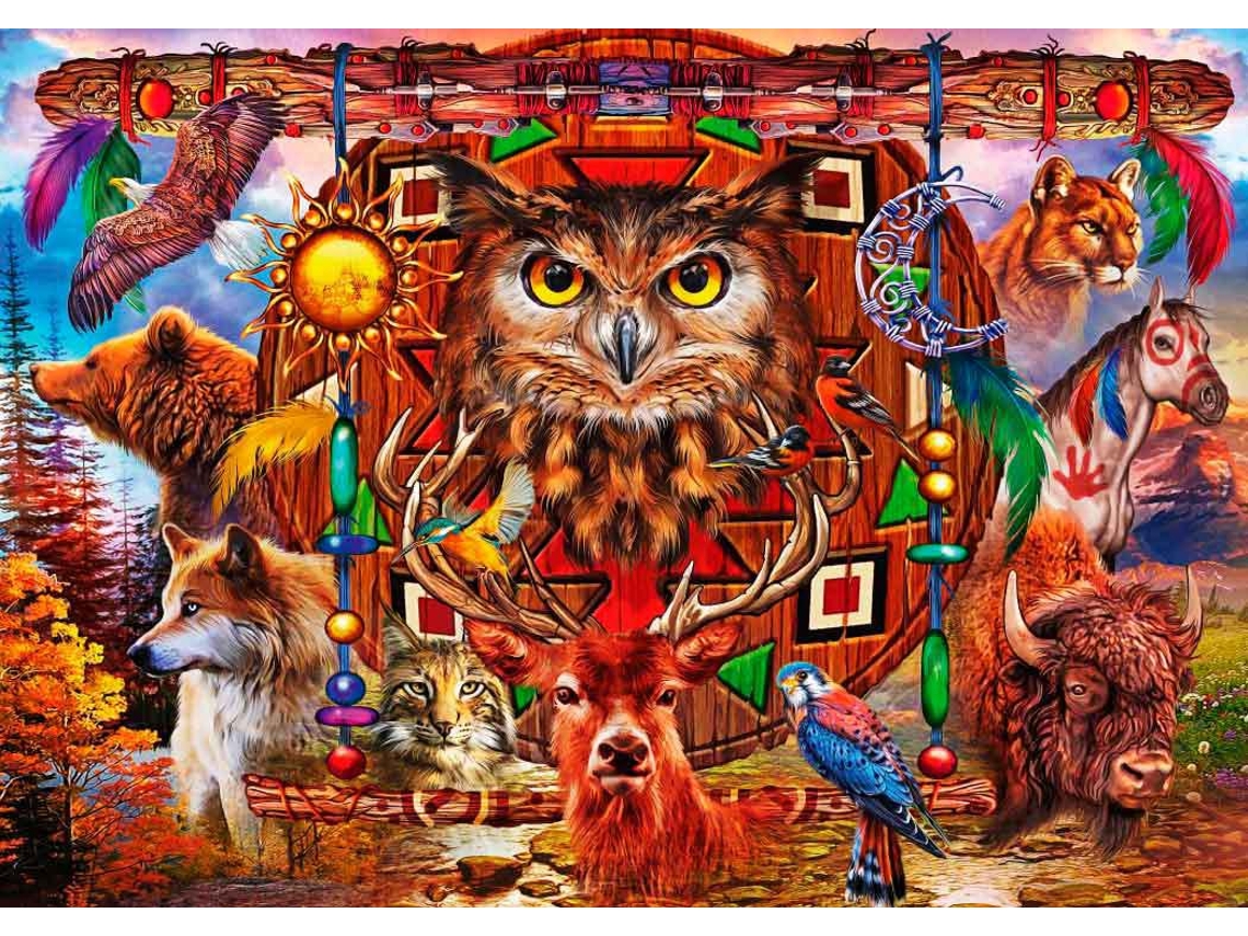 Puzzle Bluebird Totem Animal. 4000 Peças