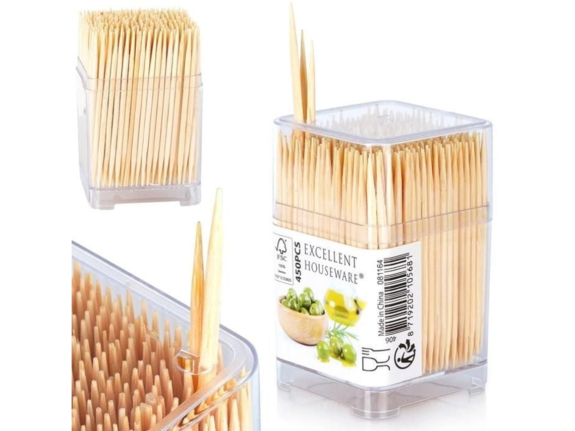 Palitos de Dente Cocktail Bambu Sem Marca 6.5cm 450pcs Ecológicos e Descartáveis