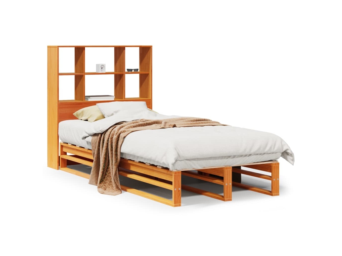 Cama com Estante Sem Colchão 75x190 Cm Madeira Maciça MAISON EXCLUSIVE