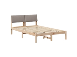 Conjunto 1 Cama De Plataforma Vidaxl Castanho Madeira De Pinho Maciça (120 X 200 Cm)