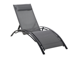 Espreguiçadeira Acolchoada com Bolso Lateral BTFORUS, cinza