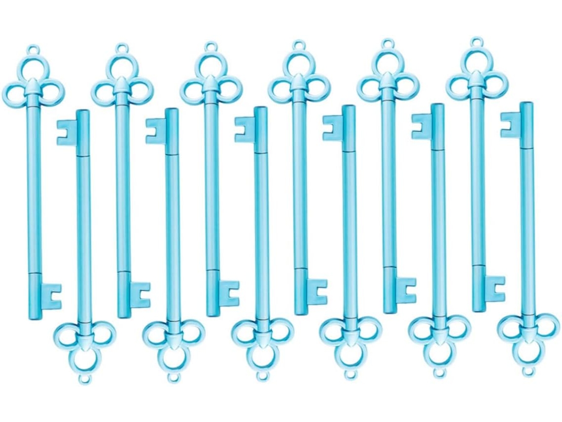 Conjunto De 12 Canetas Esferográficas Retrô Em Formato Chave Com Ponta