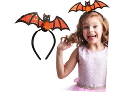 Morcego Tiara Laranja E Preta Para O Halloween - Acessório De Fantasia - Faixa De Cabelo