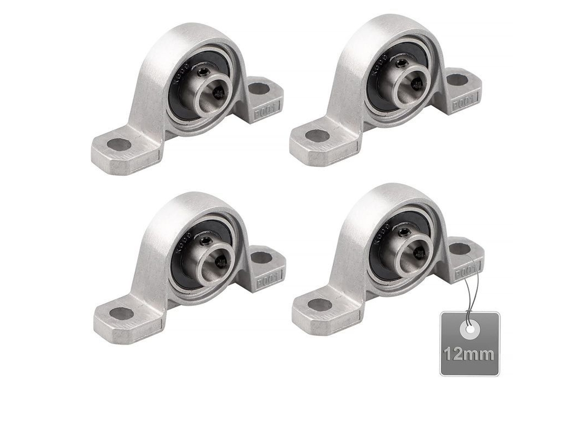 4 rolamentos de bloco de travesseiro, bola, liga de zinco, 12mm, ajustável | S/MARCA